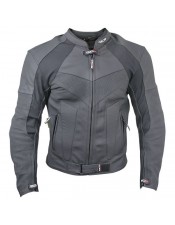  Vulcan Men's NF-8136 Armored Matte Black Leather Motorcycle Jacket with Perforated Leather Panels