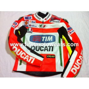 Valentino Rossi Ducati Corse Motorcycle Leather Jacket