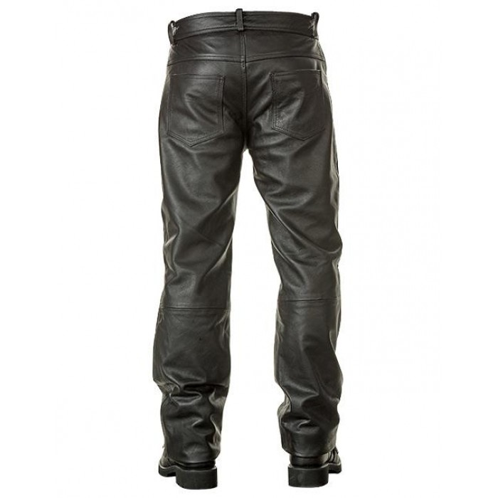 Xelement Men's Cowhide Leather 5 Pocket Relax Fit Motorcycle Pants