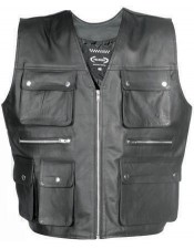 Mutipal Pocket Leather Vest