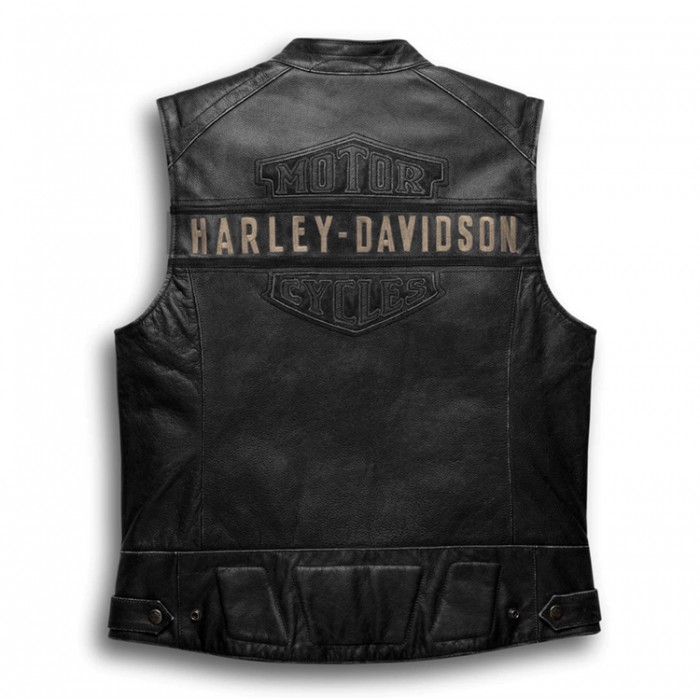 Harley Davidson Orange Straight Wing B&S 8" x 2 1/2" Motorcycle Vest Em339813 
